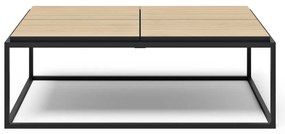 Czarny stolik z blatem w dekorze dębu 75x120 cm Douro – TemaHome