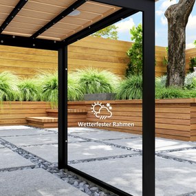 Outsunny Stół Ogrodowy dla 6 Osób 160 x 80 cm, Odporny na Warunki Atmosferyczne, z Blatem z Lamelami, Stół zewnętrzny w Odcieniu Teak