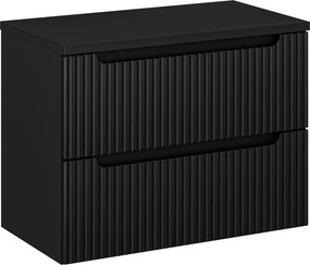 Szafka umywalkowa 2 szuflady Nova 80 cm z blatem, czarny mat