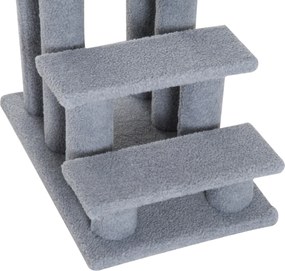 PawHut schody dla zwierząt kota i psa 4 stopnie wygodne wejście szare 635x43x60cm | Aosompl