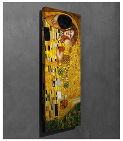 Reprodukcja obrazu na płótnie Gustav Klimt The Kiss, 30x80 cm