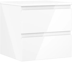 Mexen Orio szafka łazienkowa podumywalkowa 50 cm z blatem, 2 szuflady, biała połysk - 91A10-05047-2-BFFC00