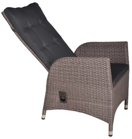 Ciemnoszary fotel ogrodowy ze sztucznego rattanu Braga – Garden Pleasure