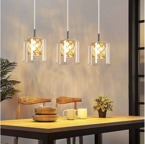 NETTLIFE Nowoczesna kryształowa lampa wisząca G9 do jadalni ze szkła z regulacją wysokości