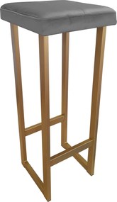 Hoker ALEX krzesło barowe tkanina Welur podstawa metalowa : Kolor Stelaża - Złoty, Kolor tkaniny - VELVET - BL14, Wysokość - 90 cm