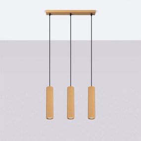 Lampa wisząca KARBON 3L złota ryflowana SOLLUX  LIGHTING
