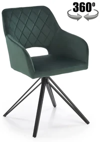 Krzesło tapicerowane K535 zielone obracane HALMAR