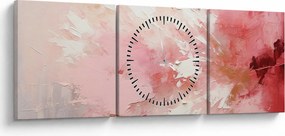 Obraz - Różowa abstrakcja (z zegarem) (90x30 cm)