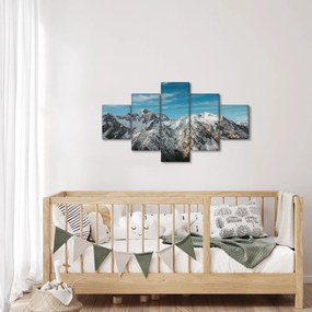 Obraz ośnieżonych szczytów, Fiordland (125x70 cm)
