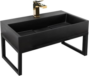 UMYWALKA KONGLOMERATOWA NABLATOWA GOYA BLACK MAT 70CM + STELAŻ