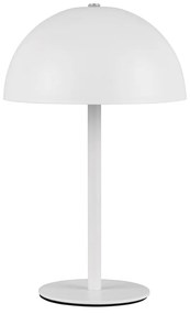 Lampa stołowa LED w matowym białym kolorze z metalowym kloszem (wysokość 21 cm) Munoz – Trio