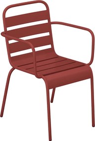 Zestaw 2 metalowych, składanych foteli ogrodowych - Czerwony - MIRMANDE marki MYLIA