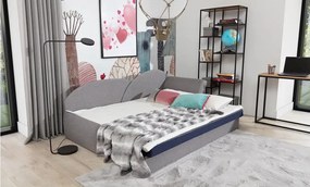 Sofa rozkładana z funkcją spania AGA jasnoszara/czarna prawa ELTAP