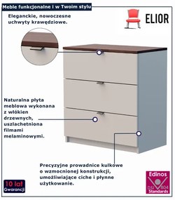 Kaszmirowa komoda z orzechowym blatem L1-K64