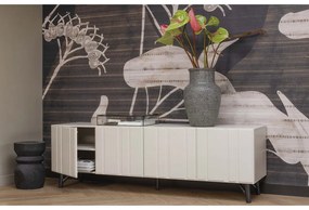 Kremowa szafka pod TV z litego drewna sosnowego 181x56 cm Miller – WOOOD