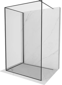 Mexen Kioto ścianka prysznicowa Walk-in 90 x 70 cm, czarny wzór, gun gray szczotkowany - 800-090-212-66-70-070