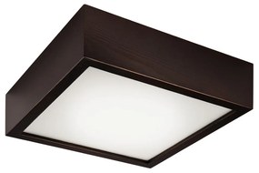 Ciemnobrązowa lampa sufitowa ze szklanym kloszem 27,5x27,5 cm Quadro – LAMKUR