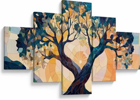 Obraz – Mozaika – słońce i drzewo II. (125x70 cm)