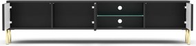 Czarna szafka RTV na złotych nóżkach 175 cm R8-E51
