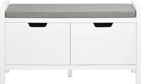 SoBuy Szafka Wejściowa z Siedziskiem i Półkami w Kolorze Białym