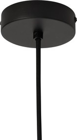 Lampa wisząca w stylu Japandi, czarna z bambusem - Kea