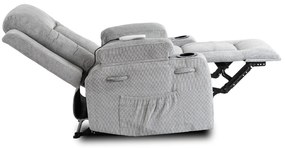 Fotel Masujący BOX 2 Rozkładany z Podnóżkiem Szary Nowoczesny