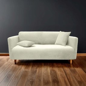 Kremowy elastyczny pokrowiec na sofę 3-osobowy Sacha – douceur d'intérieur