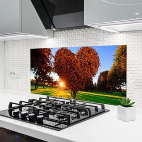 Panel Szklany Drzewo w Kształcie Serca