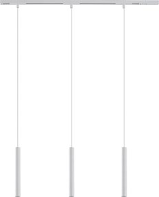 Nowoczesny system szynowy Slimline Keno z 3 białymi lampami wiszącymi 1-fazowy