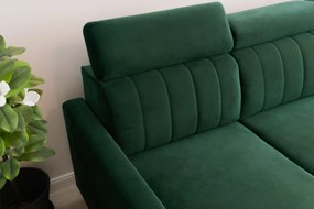 Narożnik Vario z funkcją spania uniwersalny prawo/lewostronny - zielony welur Bluvel 78