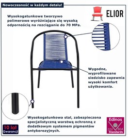 Niebieskie krzesło sznurkowe na balkon G4-Z44
