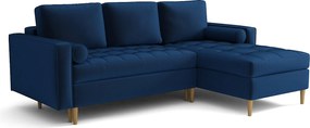 Narożnik prawy rozkładany Monza 246x172 cm z funkcją spania - granatowy Monolith 77