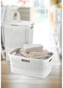 Biały kosz na pranie Curver Style Basket, 45 l