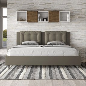 Łóżko bez stelaża tapicerowane 180x200 sztucznej skóry Cappuccino Annalisa