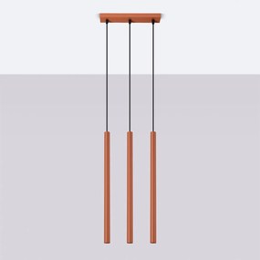 Lampa wisząca PASTELO 3 ochra czerwona SOLLUX  LIGHTING