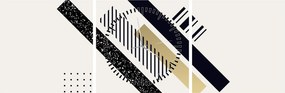 Obraz - Kształty geometryczne N⁰5 (z zegarem) (90x30 cm)