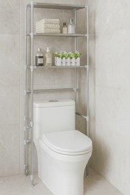 Srebrna półka nad toaletę 3-poziomowa W9-W42