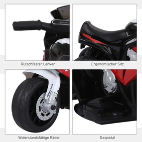 HOMCOM motorek elektryczny BMW 3 koła czerwony z akumulatorem dla maluchów 18-36 miesięcy zabawka | Aosom PL