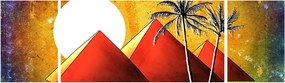 Obraz malowanych egipskich piramid (170x50 cm)