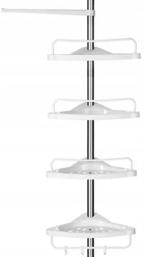 Półka narożna do łazienki COMPACT teleskopowa 104-315 cm, biała