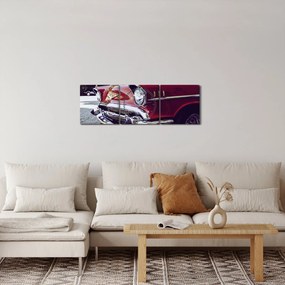 Obraz starego samochodu (z zegarem) (90x30 cm)