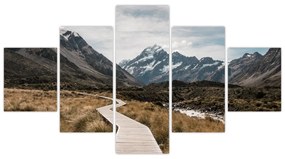 Obraz - Chodnik w dolinie góry Mt. Cook (125x70 cm)
