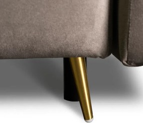Sofa z Funkcją Spania SEUL Rozkładana Dwuosobowa Welurowa Beżowa Glamour