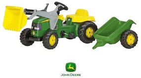 Rolly toys rollykid traktor na pedały john deere z łyżką i przyczepą