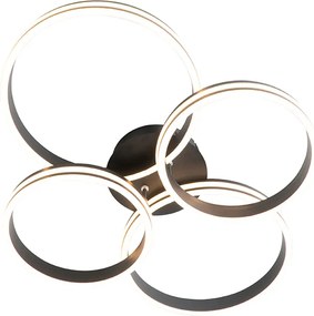 Plafon czarny w komplecie z LED 3-stopniowy ściemniacz 4-światła - Navara