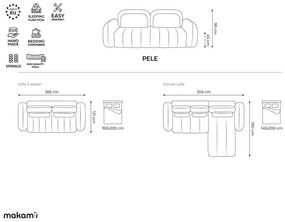 Beżowa sofa rozkładana z materiału bouclé ze schowkiem 266 cm Pele – Makamii