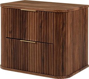 Szafka łazienkowa pod umywalkę wiszącą, dąb orzech, 60 x 51,7 x 41,5 cm