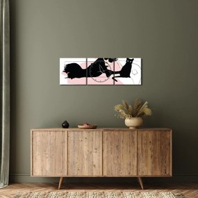 Obraz - Modna dama (z zegarem) (90x30 cm)