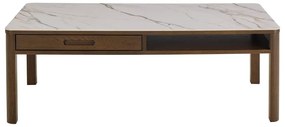 Beżowo-ciemnobrązowy stolik z ceramicznym blatem 70x130 cm Southampton – Actona