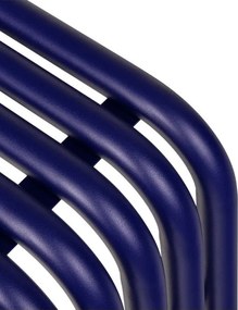 Niebieska metalowa ławka ogrodowa Nokk – noo.ma